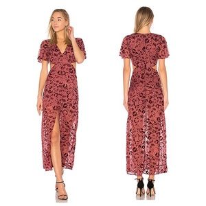 Lovers + Friends x Revolve - Tatum Dress - Sheer Velvet - Floral - Rose - Small